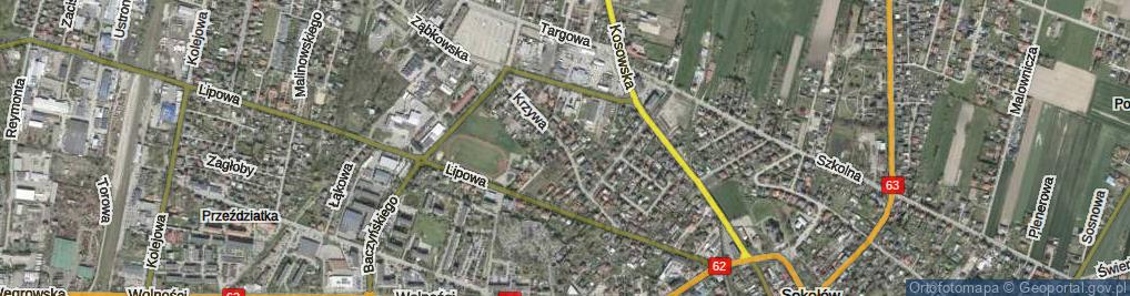 Zdjęcie satelitarne Krzywa ul.